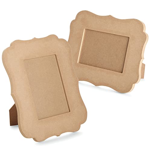 Juvale 6-Pack Unfinished Wood Picture Frames, Holds 4X6 Inch Photos, Wooden Photo Frame For Diy Crafts, Classroom Art Projects, Desk, Home, Office Decor (7.5X9X6.4 In) #TOP7