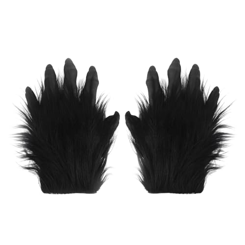 OhMill Gants de Gorille Mains Chimpanzé Simulation Effrayants d'Halloween - Griffes d'Animal d'Imitation en Latex pour Cosplay, Soirées à Thème, Carnaval