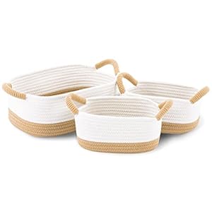 YOUDENOVA Aufbewahrungskorb 3er Pack Baumwollseil
