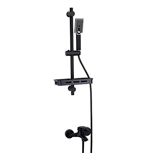 Système de douche de salle de bain complet avec mitigeur de baignoire et barre coulissante chromée