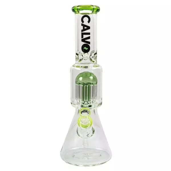 Pipa de Agua | Calvo Glass - Beaker Tree Perc - 35 cm (Verde)