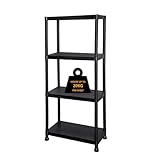 3/4/5 Tier - Plastic Shelving Unit | Garage Shelving Units | Storage Shelves | Shelving Units for Storage | Plastic Racking | Racking Shelving Unit Warehouse, Garage, Shed, and Workshop (4 Tier)