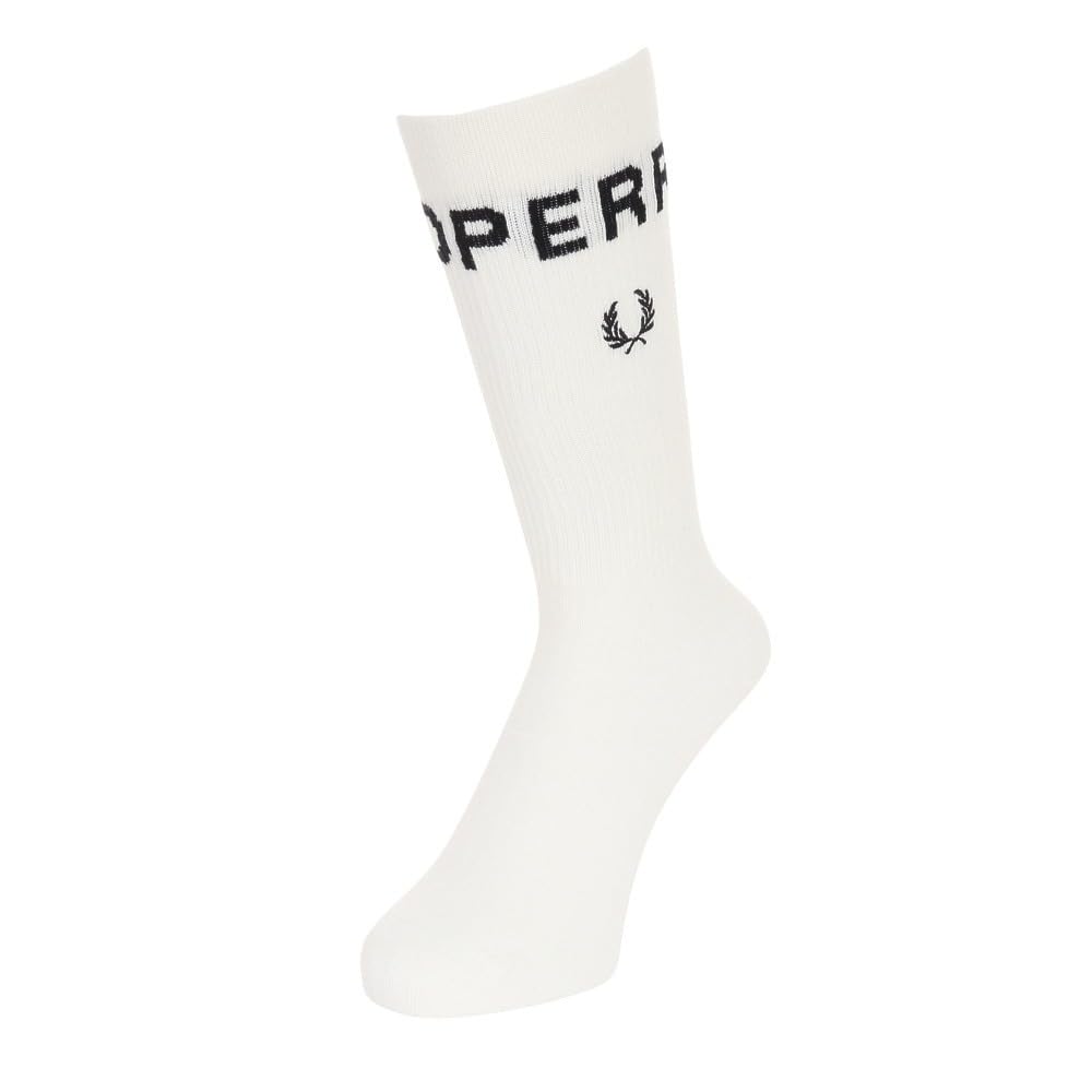 Fred Perry Calcetines unisex C6146 para hombre y mujer, talla 4-6 pulgadas, color blanco nieve, blancanieves, 16-18