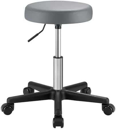 TactFire Rollhocker Höhenverstellbar 48-58cm - 360° Drehbar Mit Lehne