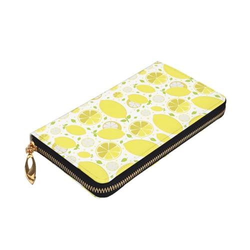 Lemon Lemon Slices Leather Hand Wallet for Women Long Zipper Clutch Purse for Cash Cards Coin3