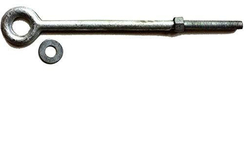 Eye Bolt Forged Galvanized 1/2 Inch X 10 Inch, Eye Bolt with Washer and Nut Galvanized Eye Bolt 1/2" x 10" Galvanized Forged Eye Bolts, Forged Eye Bolt, Eye Bolts Heavy Duty Eyebolts Long Eyebolt (4)