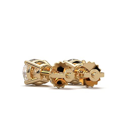 Diamond2Deal 14K White Gold Round Cut Lab Grown Diamond Stud Earrings Gifts For Women Fine Jewelry (1Ct D-E Color Vs Clarity) #TOP1