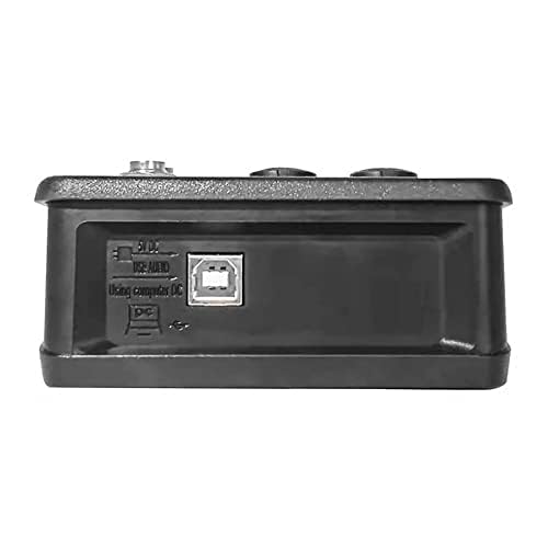 Mini mixeur audio pour PC USB Mixeur 2 canaux Microphone/guitare XLR + 6,35 mm stéréo 3,5 mm en alimentation fantôme 48 V
