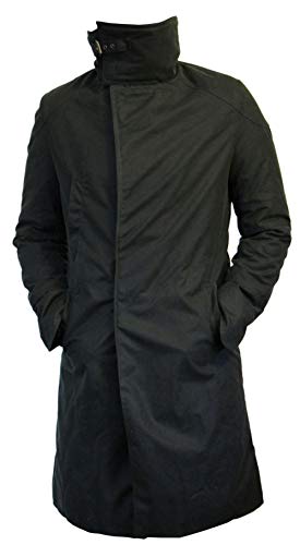 SpazeUp Men's Officer K 2049 Costume Coat Jacket - Black Cotton Trench Coat with Faux Fur Collar2
