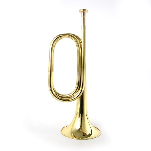 Military Emergency Bugle Cavalry Trumpet Brass Blowing Old Style Copper - Thumbnail 2