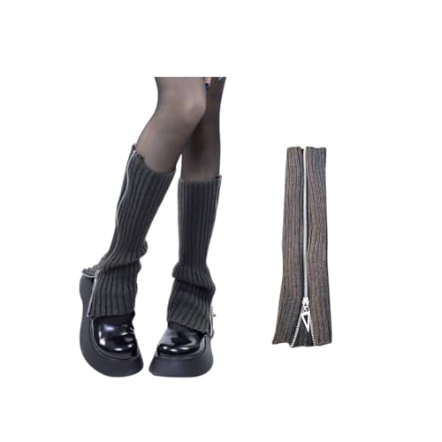 Image of Leg Warmer Personalized Warmth Zipper Knitted Leg Socks Y2K Cool Spicy Girls' Calf Cover
