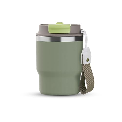 Vaso Térmico 350ml – Taza de Café para Llevar de Acero Inoxidable con Tapa, 100% Antiderrames, Aislamiento de Doble Pared para Bebidas Calientes y Frías, Sin BPA, Ideal para Viajes y Oficina
