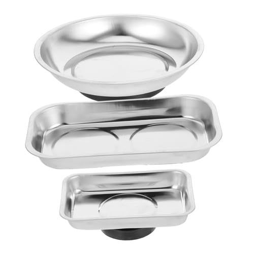 ABOOFAN 3piezas Bandeja Organizadora De Herramientas De Soporte Inoxidable Para Tornillos y Dados Organizador Magnético Para Mecánico