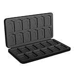 48 Slots Memory Card Case Holder, 1 Piece Portable SD Card Case, SD Card Holder for Memory SD Card and Micro SD Card, with 24 SD Cards Slots & 24 Micro SD Cards Slots, black
