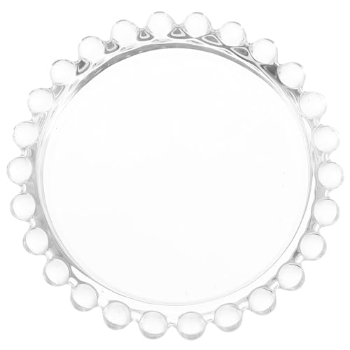 SOIMISS Glass Jewelry Tray Pearl Edge Fashion Jewelry Holder Earring Display Container for Desktop and Photography Prop