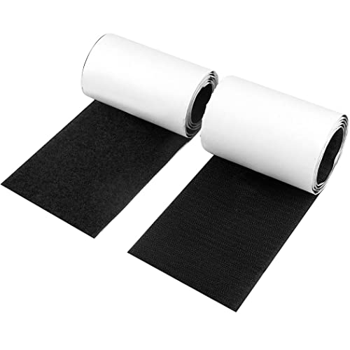 Totofy Klettband Selbstklebend Extra Stark, Ndustrie Klettverschluss Selbstklebend Schwarz klebe klettband für Wände,Boden,Tür,Kunststoffe, Gläser,10CM Breite 1 Meter Lang