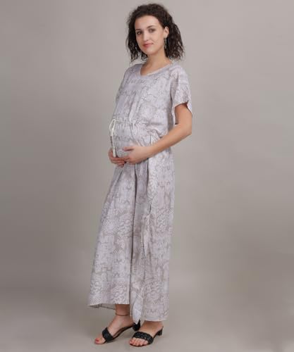 Image of Fabme Women's Printed Kaftan Nursing and Maternity Nighty