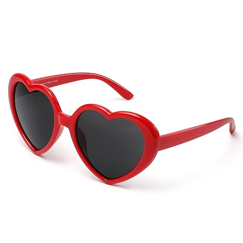 JASPIN Polarized Heart Sunglasses for Women - Trendy Cute Love Shaped glasses Oversized Eyeglasses UV400 Protection