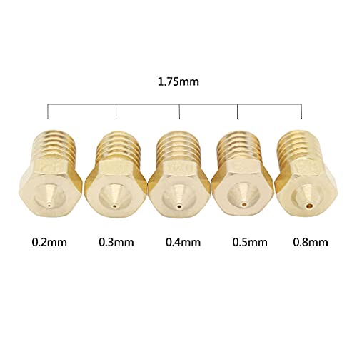 F Fityle 10 bocais extrusores de latão M6 fios de extrusão impresso cabeça para impressora 3D - 1,0