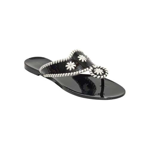Jack Rogers Womens Jacks Jelly Black/White 8 M