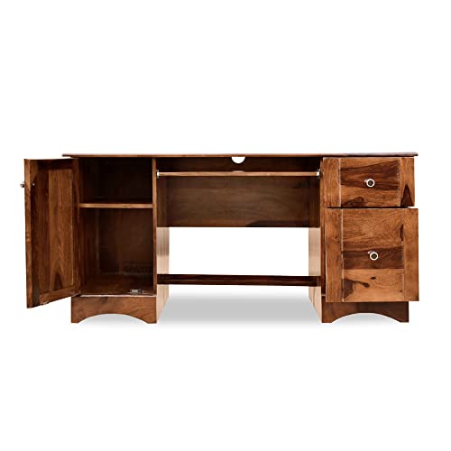 Image of Solid Sheesham Wood Study Table for Adults | Computer Table for Home | Wooden Writing Desk | Office Table for Office Work | Work from Home Table with 2 Drawers (7)