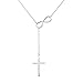 Lemondrop Infinity Cross Pendant Y Necklace Lariat Style 925 Sterling Silver