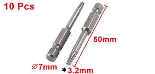 Sourcingmap 10pcs 7mm Hex Shank T15 Magnetic Tip Torx Screwdriver Bits 50mm Long, Variety pack - Image 2