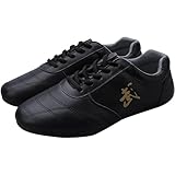 Tai Chi Zapatos para Los Hombres De Artes Marciales Zapatos De Las Mujeres De Cuero Tai Chi Kung Fu Zapatos De Entrenamiento, Zapatos De Taekwondo, Kong Fu Zapatos para Caminar(Size:39EU,Color:Negro)