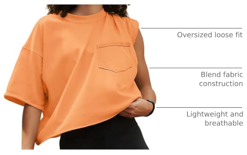 Image of ATHMILE Womens Crop Tops Workout Shirts Gym Oversized Spring Summer Basic Tees Short Sleeve Casual Loose Drop Shoulder 2026