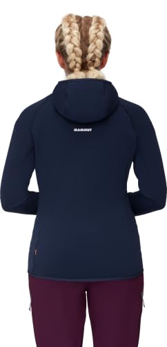 Mammut Aconcagua ML Hooded Jacket Women – Damska Bluza Polarowa z Kapturem | Outdoorowa Midlayer | Marine, Rozmiar S