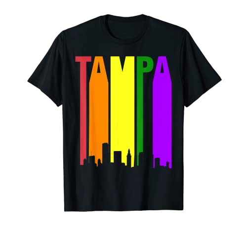 Tampa Florida Gay Pride Rainbow T-Shirt, Black