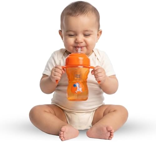 Mee Mee 2-in-1 Sipper Cup with Spout & Straw | BPA-Free | Easy-Grip Handles | Spill-Proof | 240ml | Food-Grade Silicone | Wide Mouth | Protective Dust Cover | Lightweight Cup
