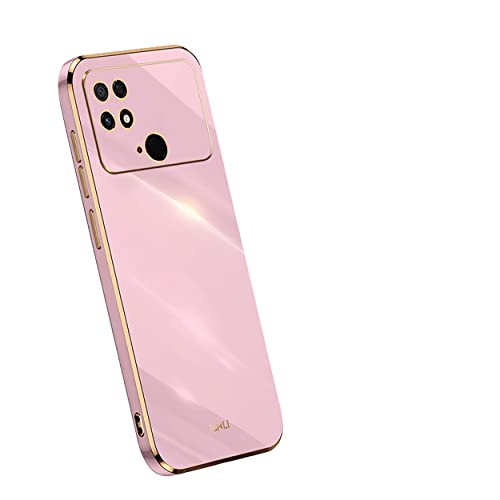 JIAFEI Funda para Xiaomi Poco C40, Dorado Galvanoplastia Borde Diseño TPU Silicona Protector Cover Case, Púrpura