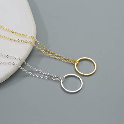 Tasiso Dainty Gold Choker Necklace Simple Necklace For Women Minimalist Circle Chain Necklaces Karma Eternity Open Circle Choker Necklace 15Mm #TOP5