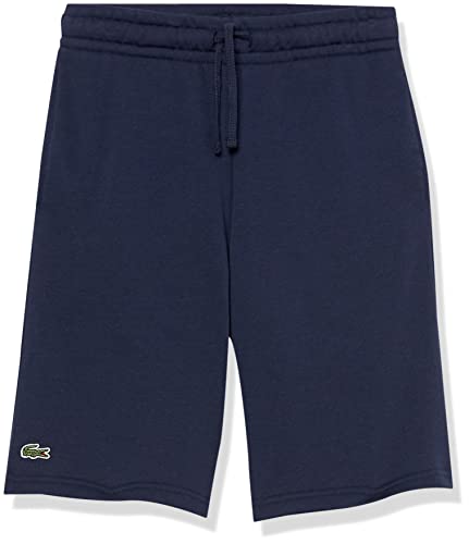 Lacoste Boys Sport Tennis Cotton Fleece Shorts, Navy Blue, 16 Us #TOP20