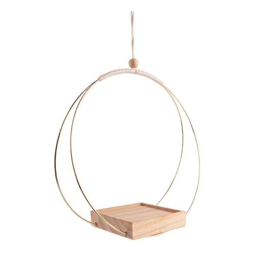 Panier suspendu en bois pour décorations de jardin intérieure et extérieure