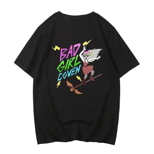 The Owl House Pure Cotton Size Top Japanese Men Top Designer Streetwear y2k Man Clothing Black XL Black M