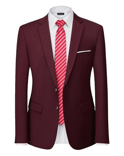 Hihawk Men's Slim Fit Blazer, Two Button Casual Solid Jacket, Daily Lightweight Sport Coat.
