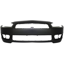 Parts Oasis Front Bumper Cover Primed Replacement For Mitsubishi Lancer 2008 2009 2010 2011 2012 2013 2014 2015 Without Air Dam Holes & Chrome Grille Standard Type Replaces OE 6400D172 | MI1000324