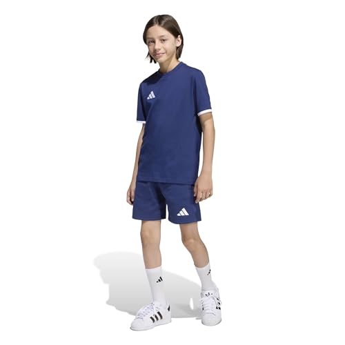 adidas Mixte Enfant Entrada26 Sweat Kids Shorts, Team Navy Blue 2/White, 11-12 Years