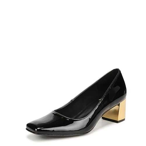 Naturalizer Womens Karina Low Block Heel Square Toe Pump Pump Black Patent 5 M
