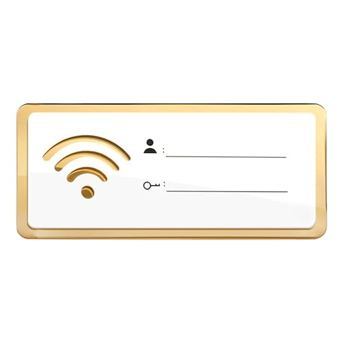 WiFi Password Sign, Acrylic Display Board Guest Network Label, Easy Installation, Modern Aesthetics, Space-Saving Design, Ideal para Home Hotel Business Apartment Room Decoración, 20 x 8 x 0,3 cm