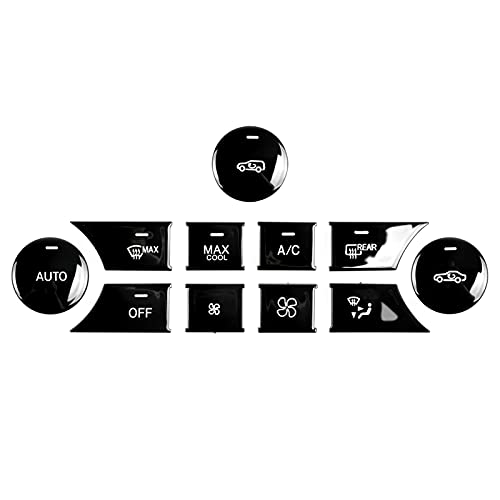Jaronx Compatible with Mercedes Benz Climate AC Buttons, Bright Black Climate Button Switch Air Conditioning Buttons Heater Fan Button for C-Class W204,CLS C218,GLK X204,G-Class,GL X166,ML W166(11PCS)