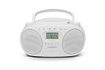 Roberts ZOOMBOXFM AM/FM CD Boombox with Bluetooth, White