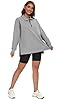 APEIYU Women Long Sleeve Sweatshirts Stand Up Collar Blouse Loose Tops Fit Solid Color Side Split Knit Pullovers Tops Grey Mix XXL #4