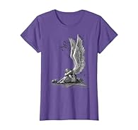 Gothic Angel design. This chained, enslaved angel sits with her head hung in sorrow in the middle of a pentagram, surrounded by skulls of the dead. Where 'Art meets Fashion', Spiral artwork covers a range of themes from tribal, gothic, horror and fan...