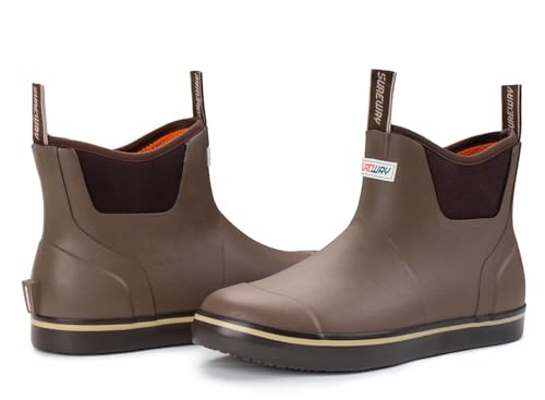 SUREWAY Men's Deck Boots Professional Non-Slip Fishing & Ankle Boating Boot Waterproof Rain Boots, Lightweight Neoprene Rubber Deck Boots4