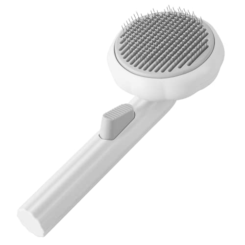Petvera Pet Brush for Dogs and Cats Grooming Tool | Self-Cleaning Slicker Brush for De-shedding Long-Haired and Sensitive Skinned Pets | Lightweight and Sturdy with Comfortable Hand Grip Design