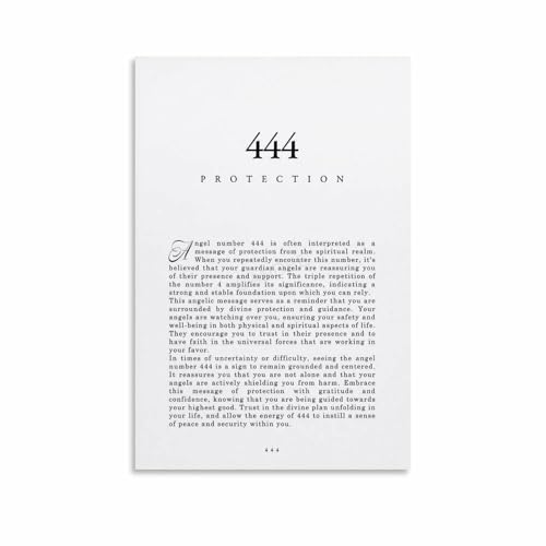 Angel Number 444 Intuition Numerology Positive Definition Poster (2) Canvas
