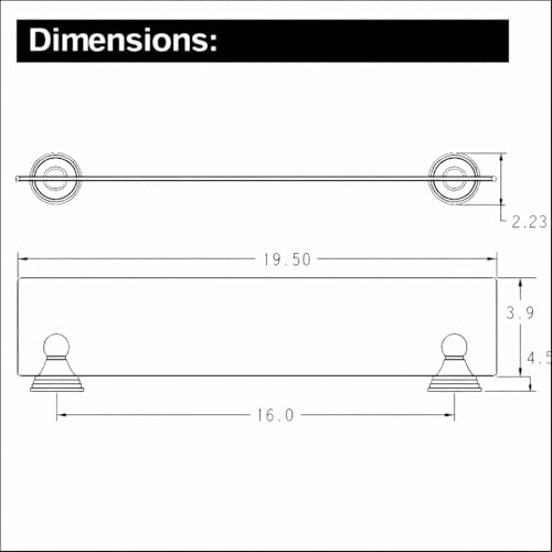 Moen DN8490CH Preston Collection 19.5-Inch Wide x 4-Inch Deep Decorative Glass Bathroom Vanity Shelf, Chrome - image 2